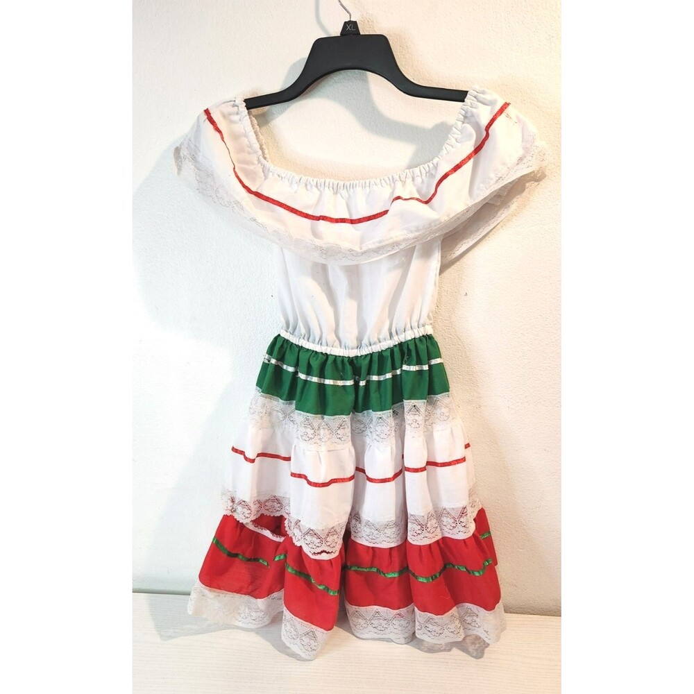 Traditional Mexican Folkloric Dress - Adelita Puebla Style - Girls/Youth Size L